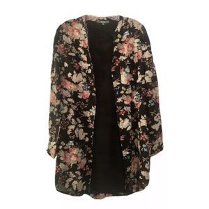 Miss Me button front kimono floral jacket top, SM